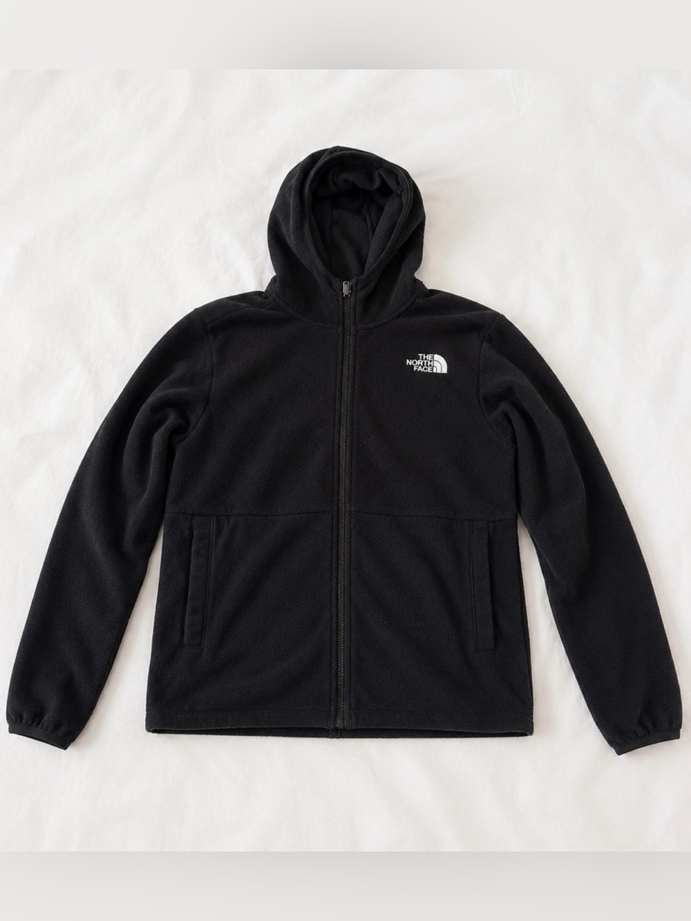 The North Face Black Fleece Hoodie with White Logo